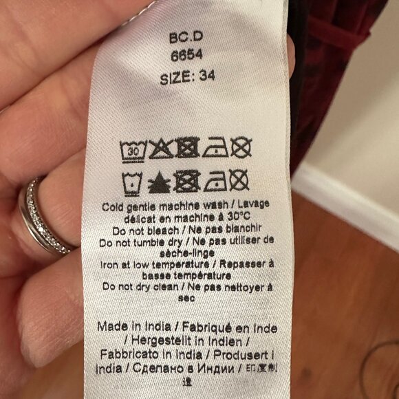 GANNI Light Georgette Wrap Midi Dress in Syrah (Red-Black Floral Print) - Picture 10 of 11